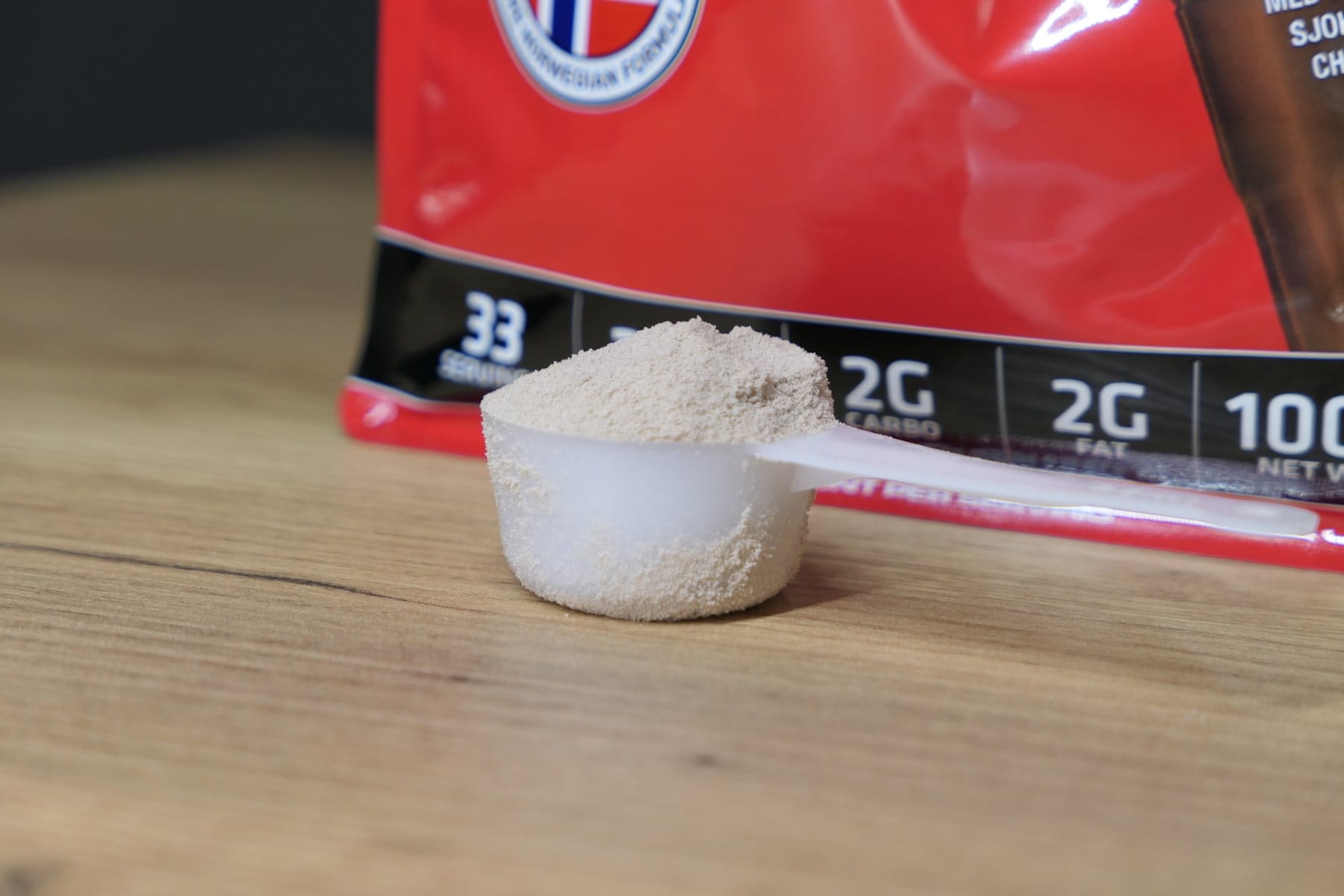 100% whey proteinfabrikken måleskje